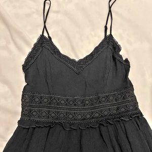 Ultra Flirt Whimsygoth Mini Fit and Flare Dress in Solid Black Medium